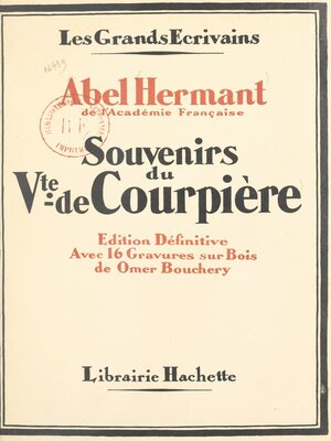 cover image of Souvenirs du vicomte de Courpière par un témoin